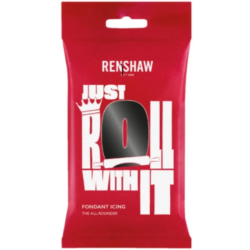 Černá potahovací dortová hmota Renshaw Pro, balení 250 g, na potahování a modelování dortů