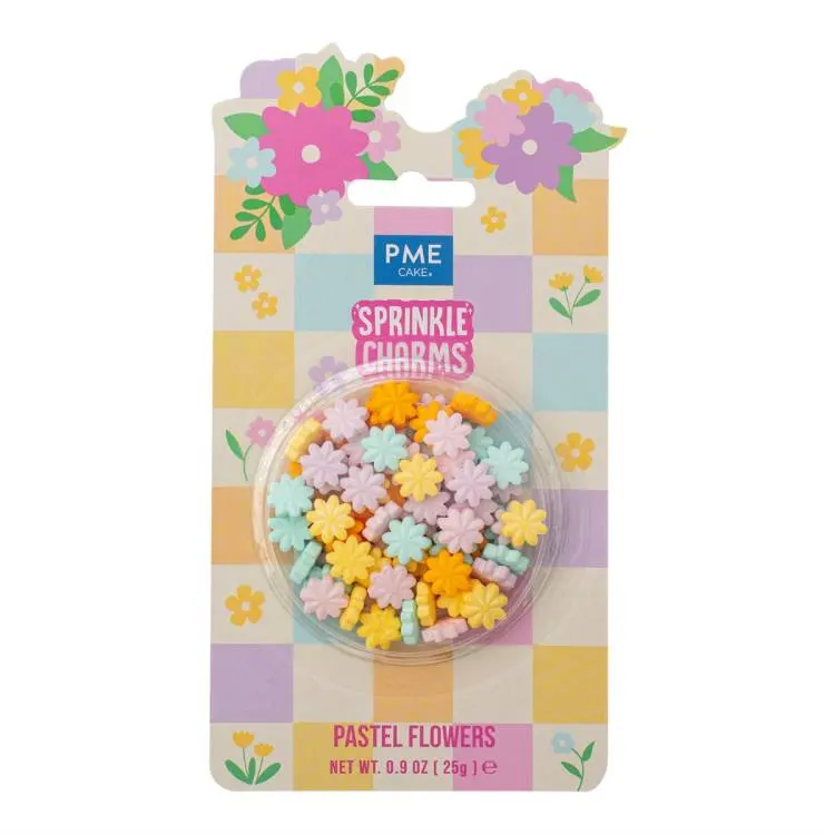 Pastelové cukrové květiny značky PME na zdobení dortů a cupcaků, balení 25 g