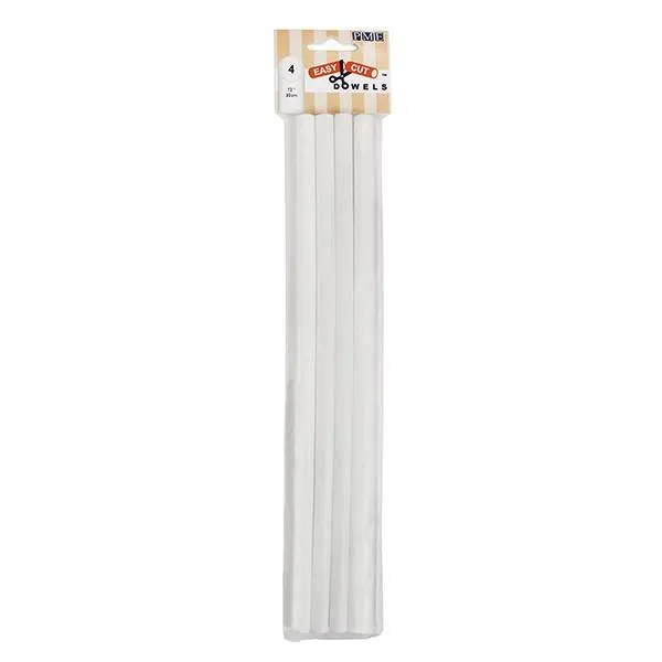 Plastové dortové výztuže PME o délce 30 cm v balení 4 ks pro podporu patrových dortů