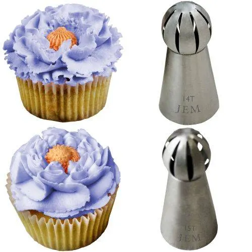 Sada dvou trezírovacích špiček JEM 14T a 15T pro zdobení dortů a cupcakes krémem