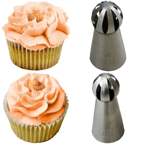 Sada cukrářských špiček JEM 16T a 17T na zdobení cupcakes krémem