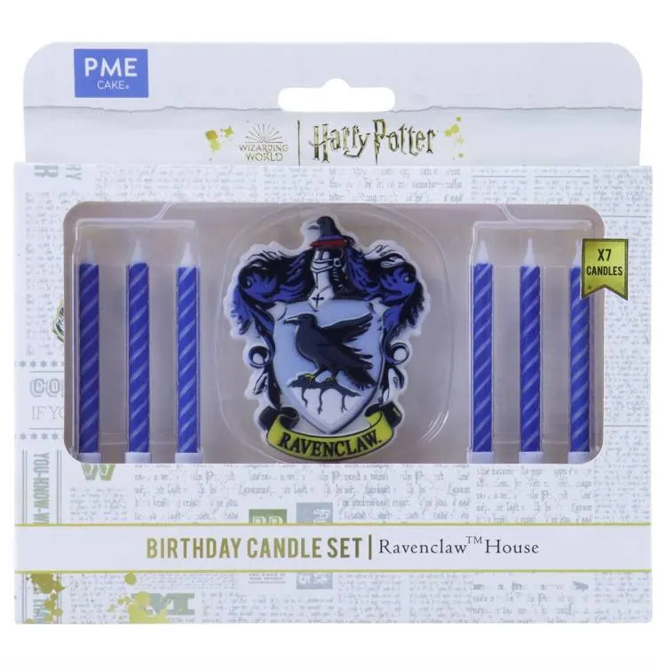 Sada 7 dortových svíček PME s motivem Harry Potter a znakem Havraspáru pro tematickou oslavu narozenin