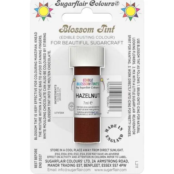 Jedlá prachová barva Sugarflair v odstínu hazelnut o objemu 7 ml na dekorování dortů a cukrářských výrobků