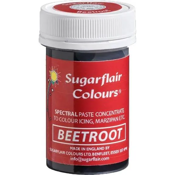 Gelová barva Sugarflair v odstínu beetroot na cukrářské dekorace a potahy, 25 g