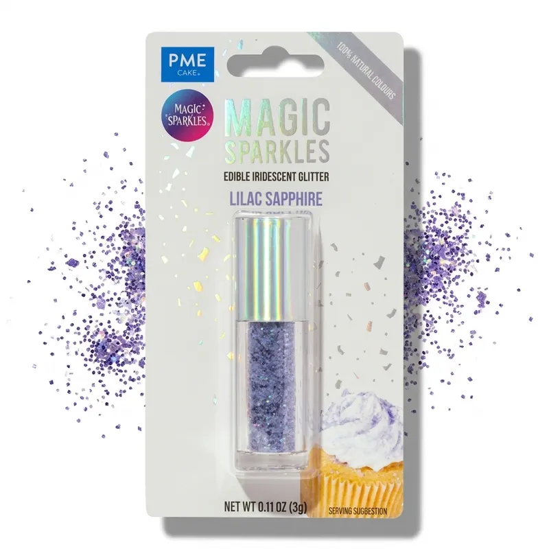 Jedlé glitry PME v odstínu Lilac Sapphire pro zdobení dortů a cukrářských výrobků