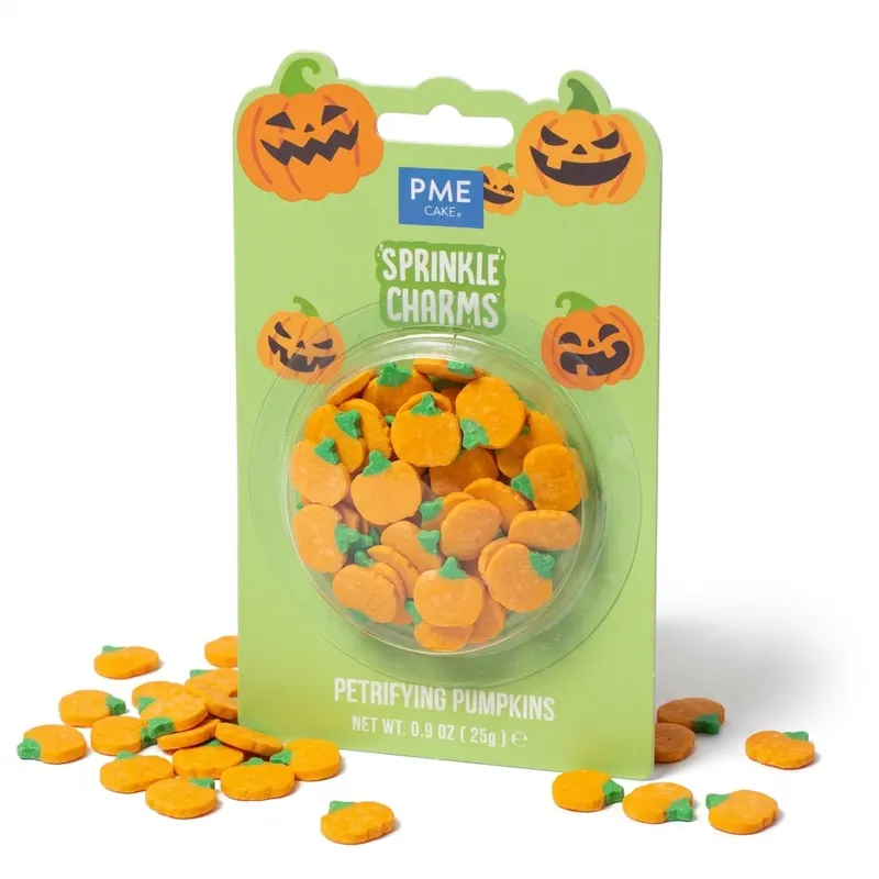 Cukrová dekorace ve tvaru dýně značky PME na zdobení dortů a cukrářských výrobků na podzim a Halloween
