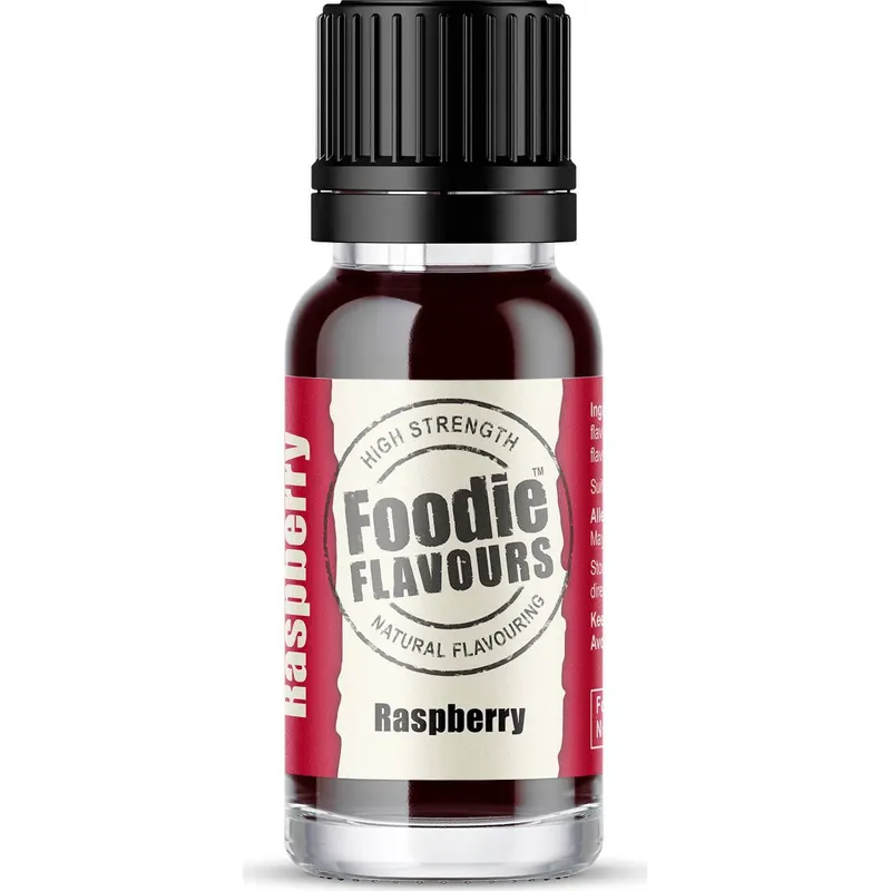Přírodní koncentrované malinové aroma Foodie Flavours v lahvičce 15 ml do dezertů, krémů a polev