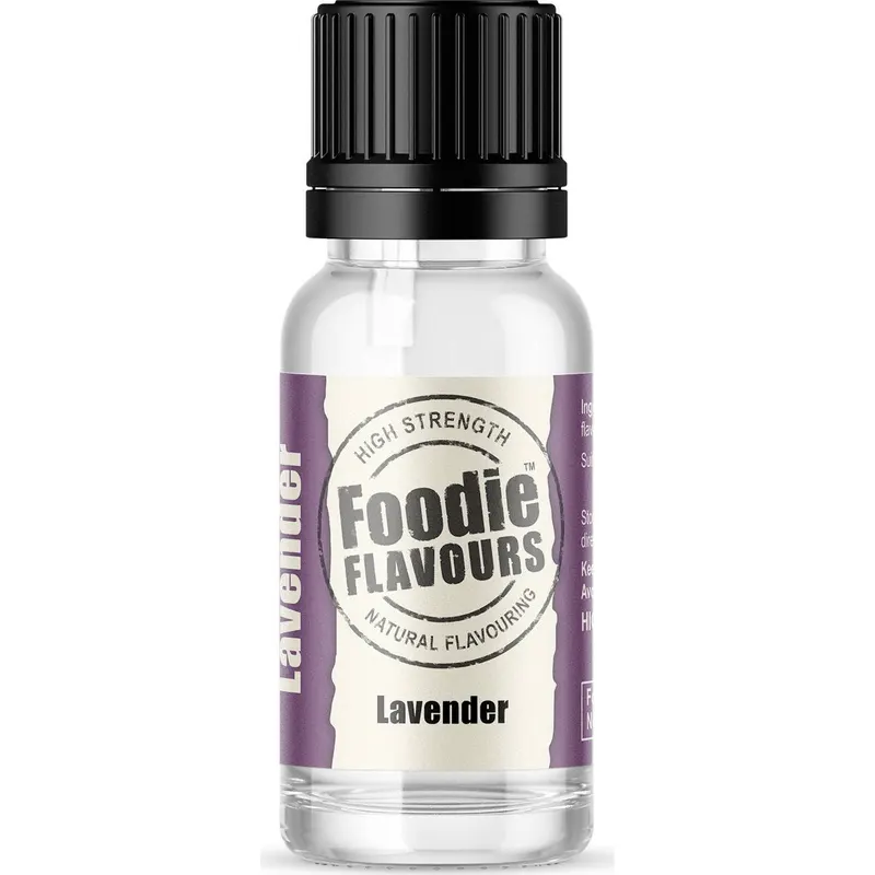 Přírodní koncentrované aroma levandule Foodie Flavours v 15ml lahvičce na ochucení pečiva a krémů