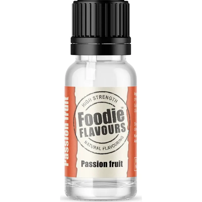 Přírodní koncentrované aroma mučenky Foodie Flavours v lahvičce 15 ml pro ochucení krémů, polev a těsta