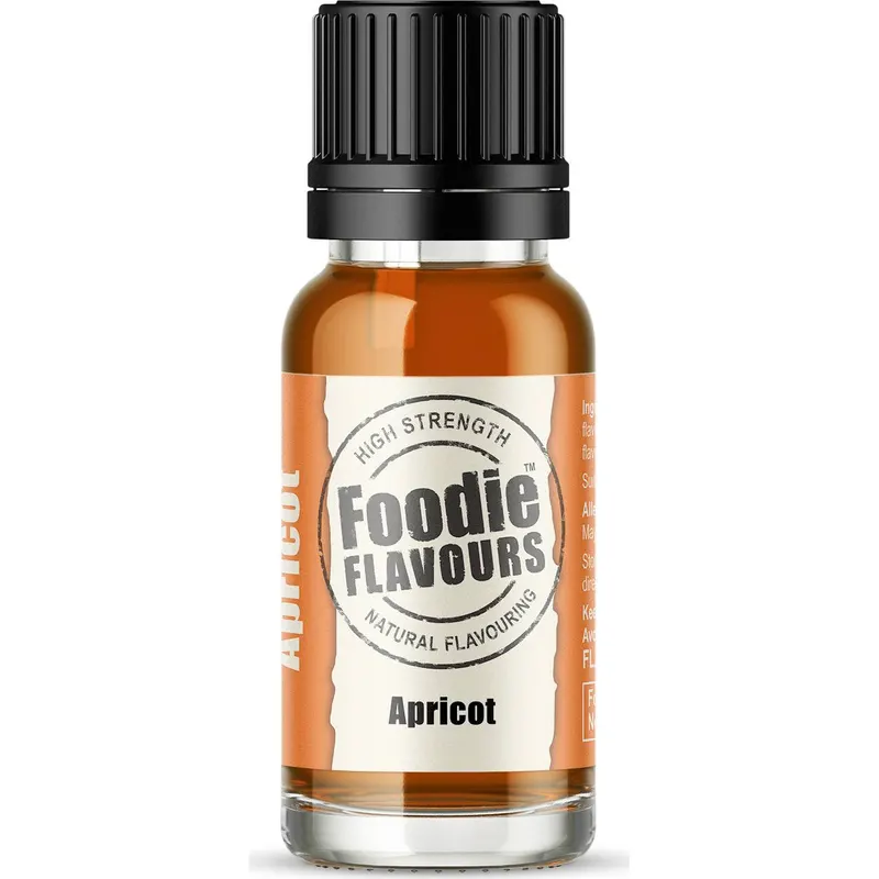 Přírodní koncentrované aroma meruňka od značky Foodie Flavours v malém 15ml balení na pečení