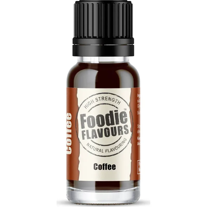 Přírodní koncentrované kávové aroma Foodie Flavours v lahvičce 15 ml pro ochucení krémů, těst a zákusků