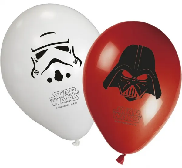 Latexové balonky Star Wars o velikosti 27 cm od značky Procos, balení 8 kusů pro dekoraci oslav