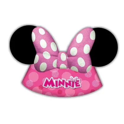 Papírové party čepičky Minnie Mouse od značky Procos, balení 6 kusů pro dětskou oslavu