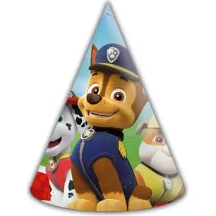 Papírové párty čepičky s motivem Paw Patrol od značky Procos, balení 6 kusů na dětskou narozeninovou oslavu