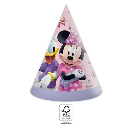 Papírové párty čepičky s motivy Minnie a Daisy z Disney, balení 6 kusů, pro dětské oslavy