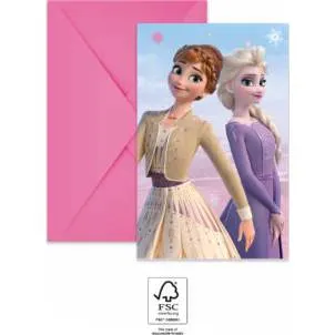 Sada 6 pozvánek na dětskou party s motivem pohádky Frozen od značky Procos