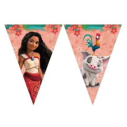 Girlanda s motivem pohádky Moana od značky Procos, délka 2,3 m, na dekoraci dětské oslavy