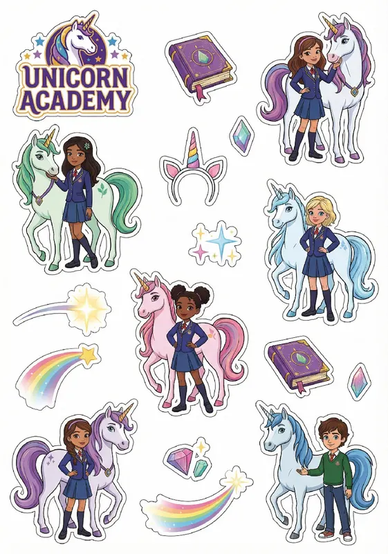 Jedlý papír JEDNOROŽČÍ AKADEMIE - UNICORN ACADEMY