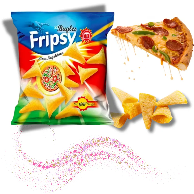 Křupavé trychtýřky Fripsy Bugles s příchutí pizza v balení 50 g
