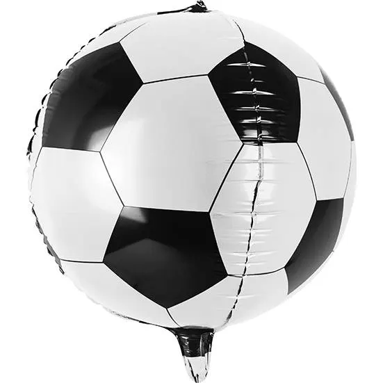 Fóliový balónek ve tvaru fotbalového míče o průměru 40 cm od značky PartyDeco na fotbalovou party