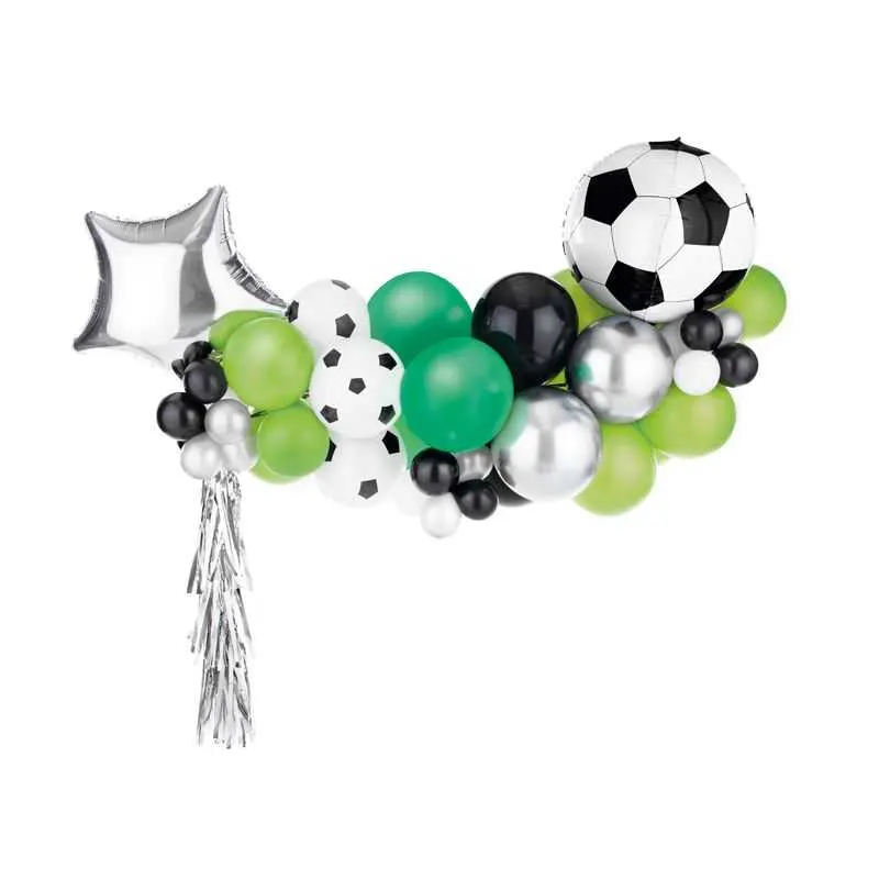 Sada fotbalových balónků a girlanda FOTBAL pro oslavu s latexovými, fóliovými a modelovacími balóny