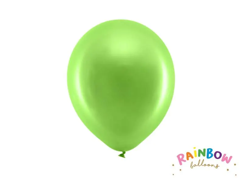 Zelené metalické balónky PartyDeco o průměru 23 cm, sada 10 kusů na party dekoraci