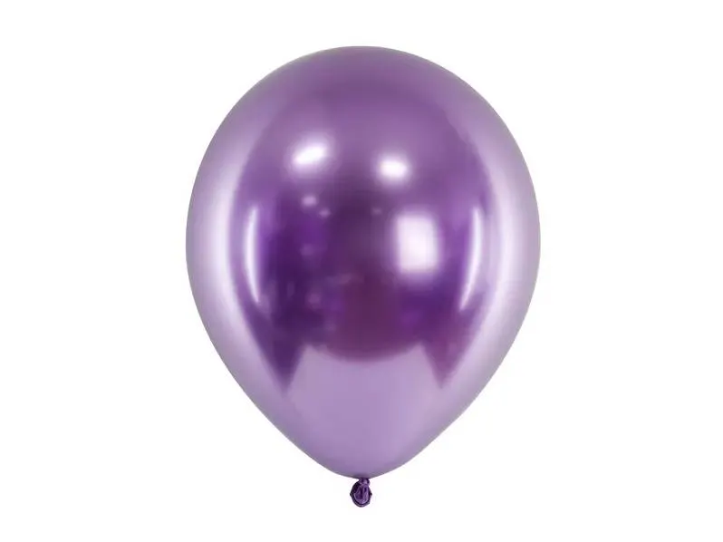 Lesklé fialové latexové balónky PartyDeco o velikosti 30 cm, balení 10 kusů na nafouknutí k party výzdobě