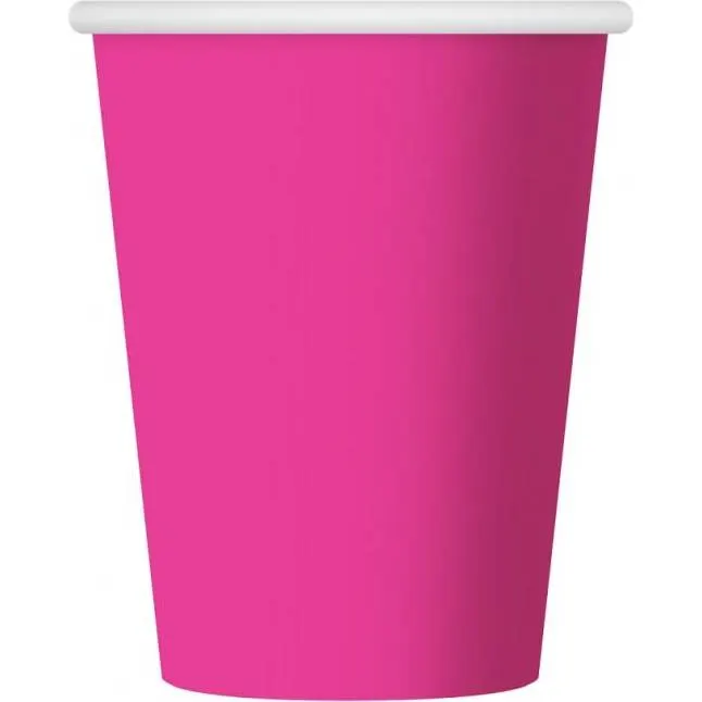 Růžové papírové kelímky Godan o objemu 270 ml, balení 6 ks, vhodné na nápoje na oslavách