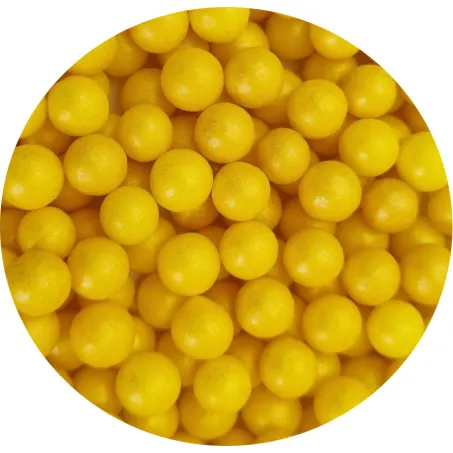 Žluté cukrové perličky Dekor Pol na zdobení dortů a cukrářských výrobků, balení 60 g