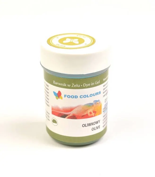 Olivová gelová barva Food Colours pro barvení dortů, krémů a marcipánu, balení 35 g