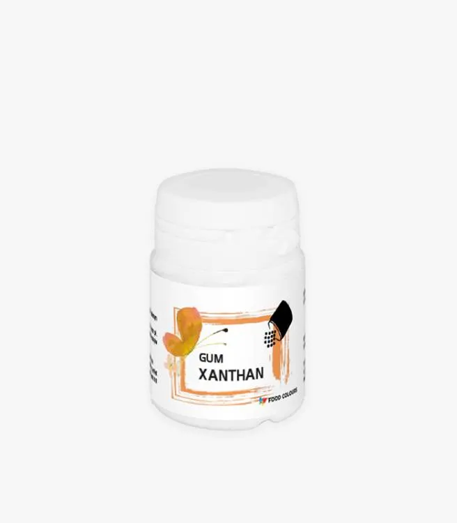 Xanthanová guma Food Colours v balení 25 g sloužící jako zahušťovadlo a stabilizátor do krémů, polev a ovocných náplní