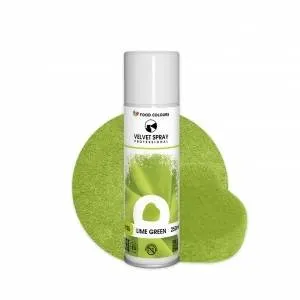 Sametový sprej Food Colours v odstínu Lime Green pro barvení a zdobení dortů a zákusků