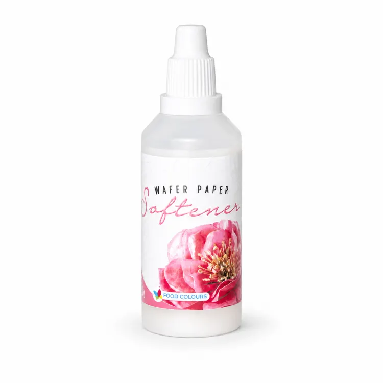 Změkčovač jedlého papíru Food Colours v objemu 60 ml, pomocný přípravek pro tvarování dortových dekorací bez praskání