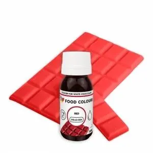 Tekutá červená barva Food Colours do čokolády a tukových krémů, 18 ml