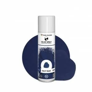 Food Colours sametový sprej v odstínu Navy Blue pro dekorování dortů a zákusků s jemným sametovým efektem