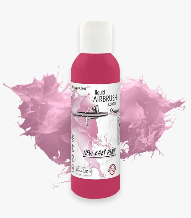 Food Colours airbrush barva v odstínu New Baby Pink určená pro zdobení dortů a cukrářských výrobků