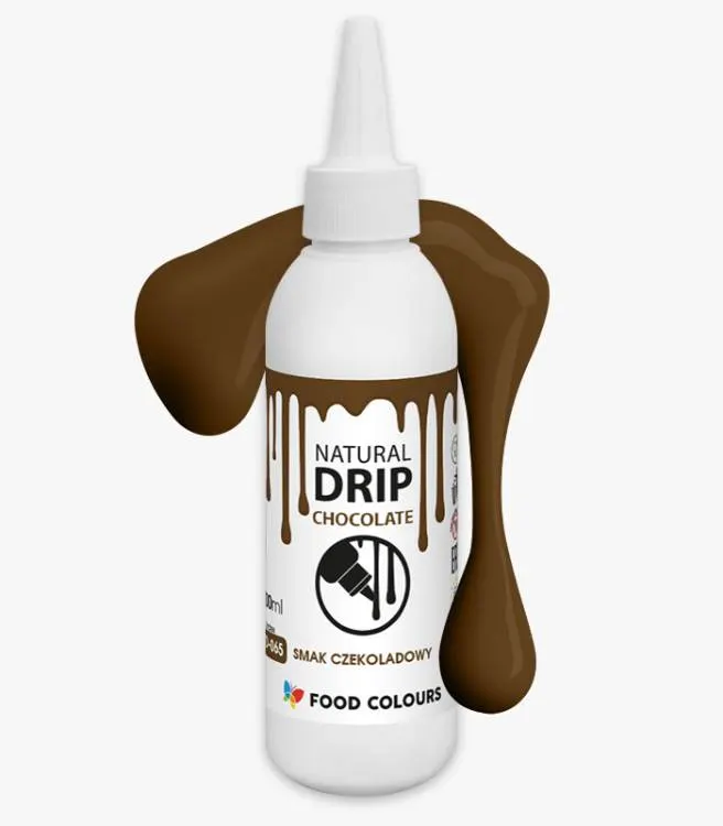 Čokoládová poleva Food Colours Natural Drip Chocolate v lahvičce pro tvorbu stékaného efektu na dortech