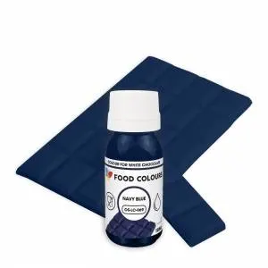 Tekutá barva Food Colours Navy Blue na obarvení čokolády a tukových krémů v tmavě modrém odstínu