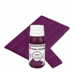 Food Colours tekutá barva do čokolády v odstínu Heather, 18 ml, na olejové bázi pro barvení bílé čokolády a tukových krémů
