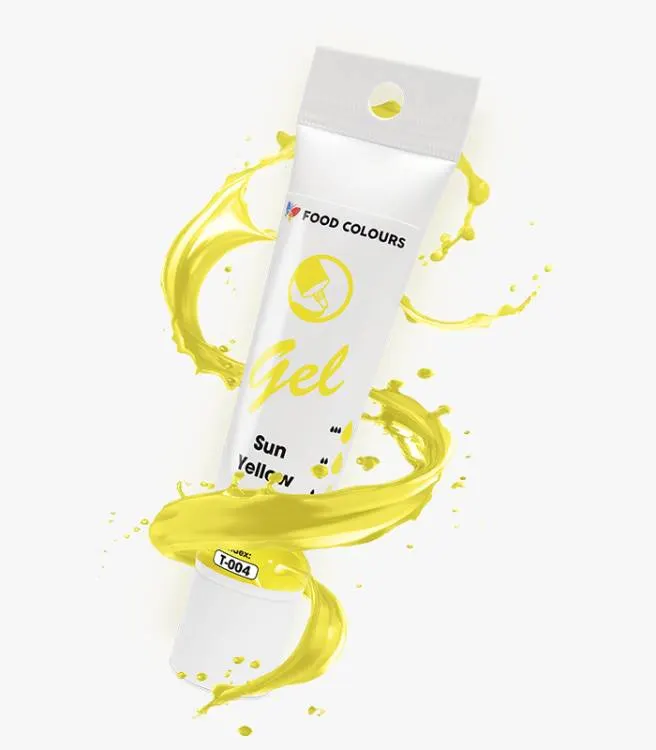 Gelová potravinářská barva Food Colours v tubě, odstín Sun Yellow, 30 g, na obarvení marcipánu, krémů a potahovacích hmot