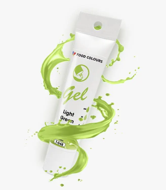 Světle zelená gelová barva Food Colours v tubě pro barvení krémů a marcipánu