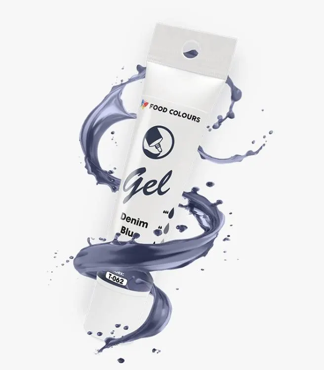 Gelová potravinářská barva Food Colours v odstínu Denim Blue v tubě pro barvení dortů, krémů a marcipánu