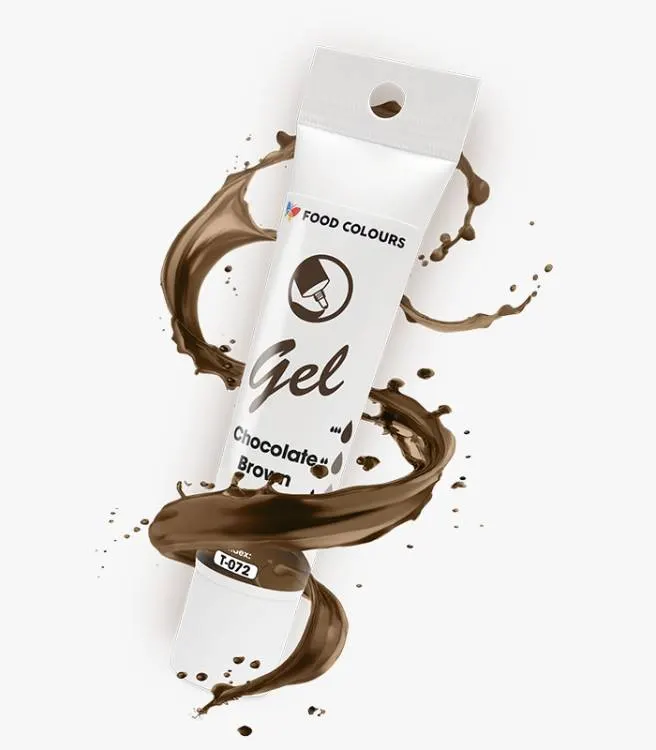 Gelová potravinářská barva FOOD COLOURS v odstínu Chocolate Brown pro obarvení dortů, krémů a marcipánu