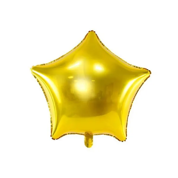 Zlatý foliový balónek ve tvaru hvězdy od značky PartyDeco o velikosti 48 cm na oslavy a party