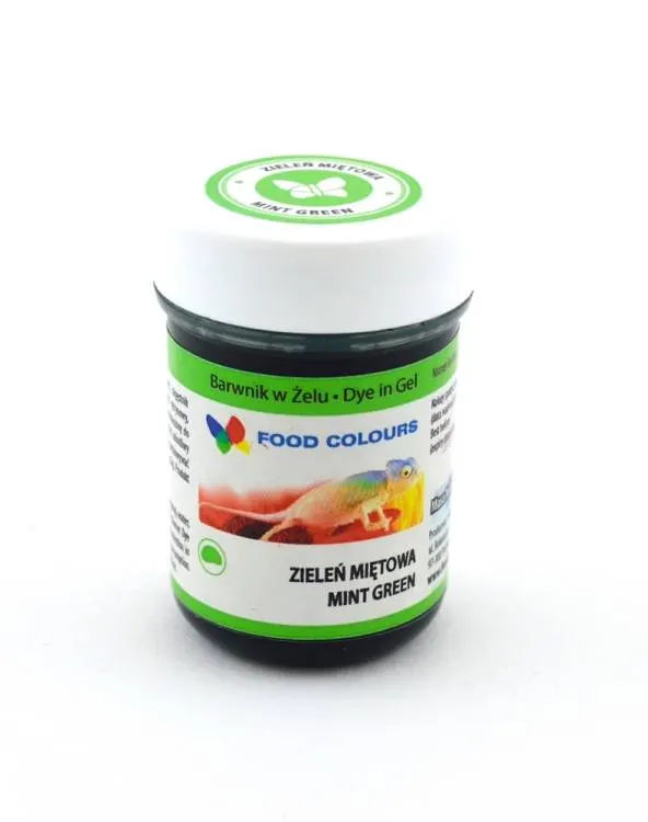 Gelová potravinářská barva Food Colours v odstínu mentolově zelená pro obarvení krémů a potahovacích hmot