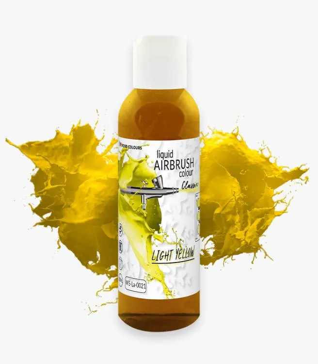 Tekutá airbrush barva Food Colours v odstínu light yellow pro stínování a dekorování dortů a cukrářských výrobků