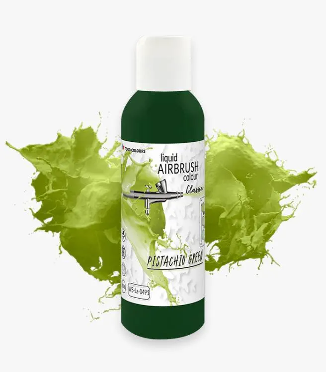 Tekutá airbrush barva Food Colours v odstínu Pistachio Green pro stínování a zdobení dortů