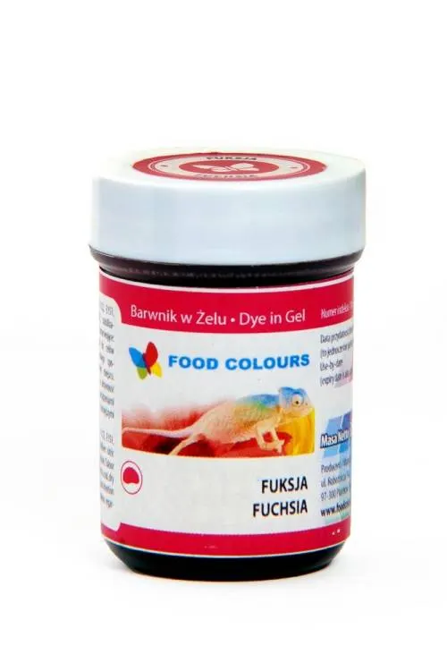 Gelová barva Food Colours v odstínu Fuchsia pro syté růžové zabarvení krémů a potahovacích hmot