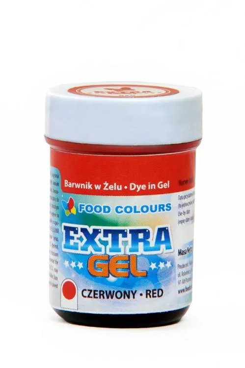 Gelová potravinářská barva Food Colours v extra červeném odstínu pro sytě zbarvení krémů, těst a marcipánu