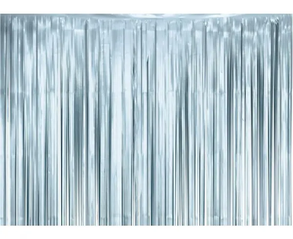 Modrý saténový party závěs o rozměru 100 x 200 cm na dekoraci oslav a večírků
